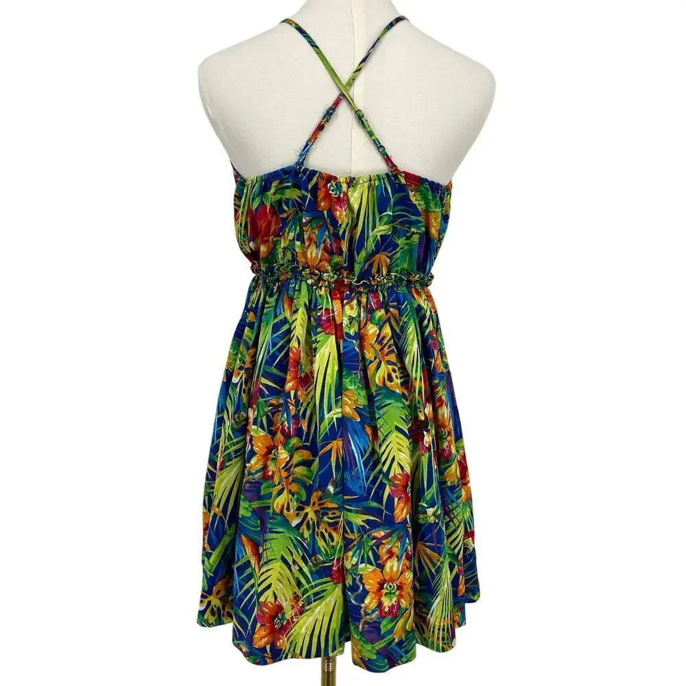 Ralph Lauren Girls Hawaiian Tropical Printed Dress Size 14